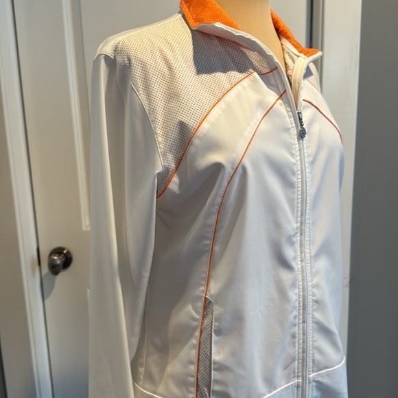 Nike white orange zip front lightweight jacket Large - Picture 6 of 11